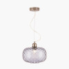 Azores Grey Textured Glass Oval Pendant