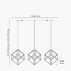 Alessio Shiny Nickel Metal Three Cube Pendant