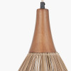 Ata Bamboo Effect and Wood Tall Dome Pendant