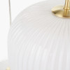 Alexa White Ribbed Glass & Gold Metal Multi Drop Pendant