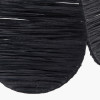 Petal Scalloped Black Raffia Pendant