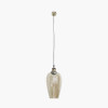 Clio Antique Silver Metal & Lustre Glass Pendant