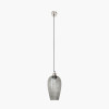 Clio Antique Silver Metal & Smoked Glass Pendant