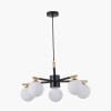 Wanda White Orb and Black Metal 5 Light Pendant