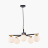 Wanda White Orb and Black Metal 5 Light Pendant