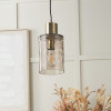 Loxley Ripple Effect Light Brown Glass Pendant