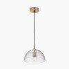 Giselle Diamond Design Clear Handcut Glass Dome Pendant