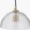 Giselle Diamond Design Clear Handcut Glass Dome Pendant