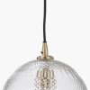 Giselle Diamond Design Clear Handcut Glass Dome Pendant