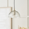 Giselle Diamond Design Clear Handcut Glass Dome Pendant