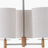 Bonham Natural Wood Veneer and Silver Metal 3 Light Pendant