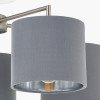 Elin Brushed Silver and Steel Grey 5 Light Pendant