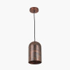 Mason Copper Effect Tall Domed Metal Pendant