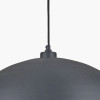 Anders Matt Black and Silver Leaf Metal Dome Pendant