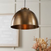 Harlem Antique Brass Domed Metal Pendant