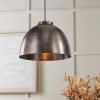 Harlem Antique Bronze Domed Metal Pendant