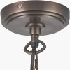 Piero Antique Bronze Metal 6 Arm Pendant with Pelham 15cm Grey Handloom Tapered Candle Clip Lampshade