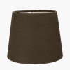 Piero Antique Bronze Metal 6 Arm Pendant with Pelham 15cm Grey Handloom Tapered Candle Clip Lampshade