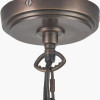 Piero Antique Bronze Metal 6 Arm Pendant with Floressa 16cm Red Floral Patterned Mushroom Pleat Tapered Lamp Shade