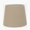 Salvatore Antique Silver Metal 6 Arm Pendant with Pelham 15cm Taupe Handloom Tapered Candle Clip Lampshades