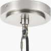 Salvatore Antique Silver Metal 6 Arm Pendant with Izara 16cm Lilac Ikat Patterned Mushroom Pleat Tapered Lampshade