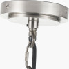 Salvatore Antique Silver Metal 6 Arm Pendant with Izara 16cm Racing Green Ikat Patterned Mushroom Pleat Tapered Lampshade
