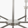 Salvatore Antique Silver Metal 6 Arm Pendant with Thiago 16cm Cinnamon Stripe Mushroom Pleat Tapered Lampshade