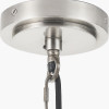 Salvatore Antique Silver Metal 6 Arm Pendant with Thiago 16cm Ocean Blue Stripe Mushroom Pleat Tapered Lampshade