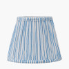 Salvatore Antique Silver Metal 6 Arm Pendant with Thiago 16cm Ocean Blue Stripe Mushroom Pleat Tapered Lampshade