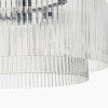 Clara Ribbed Glass Black Metal Round Pendant