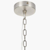 Seraphine Matt Antique Brass Metal and White Cotton Mix Scallop Shaded 5 Arm Pendant