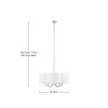 Seraphine Matt Antique Brass Metal and White Cotton Mix Scallop Shaded 5 Arm Pendant