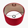 Bow 30cm Red Velvet Cylinder Lampshade