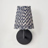 Vienna 14cm Blue Chevron Tall Taper Mushroom Pleat Candle Clip Lampshade