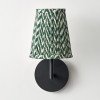 Vienna 14cm Forest Green Chevron Tall Taper Mushroom Pleat Candle Clip Lampshade