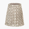 Vienna 14cm Taupe Chevron Tall Taper Mushroom Pleat Candle Clip Lampshade