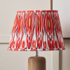 Izara 30cm Red Ikat Patterned Mushroom Pleat Tapered Lampshade