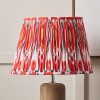 Izara 40cm Red Ikat Patterned Mushroom Pleat Tapered Lampshade