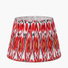 Izara 45cm Red Ikat Patterned Mushroom Pleat Tapered Lampshade