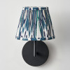 Izara 16cm Ocean Blue Ikat Patterned Mushroom Pleat Tapered Lampshade