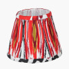 Izara 16cm Red Ikat Patterned Mushroom Pleat Tapered Lampshade