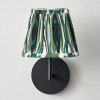 Izara 16cm Racing Green Ikat Patterned Mushroom Pleat Tapered Lampshade