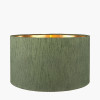 Stellan 35cm Green Slubbed Faux Silk Gold Lined Cylinder Shade