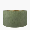 35cm Green Faux Silk Gold Lined Cylinder Shade
