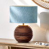 Stellan 30cm Duck Egg Slubbed Silk Mix Gold Lined Cylinder Lampshade
