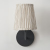 Thiago 14cm Natural Stripe Mushroom Pleat Tall Tapered Candle Clip Lampshade