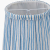 Thiago 14cm Ocean Blue Stripe Mushroom Pleat Tall Tapered Candle Clip Lampshade