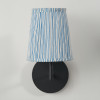 Thiago 14cm Ocean Blue Stripe Mushroom Pleat Tall Tapered Candle Clip Lampshade