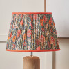 Floressa 40cm Red Floral Patterned Mushroom Pleat Tapered Lamp Shade