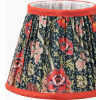 Floressa 16cm Red Floral Patterned Mushroom Pleat Tapered Lamp Shade
